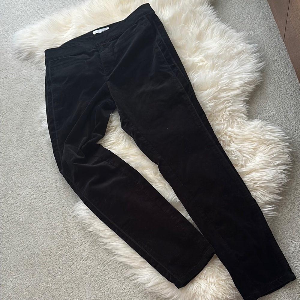 LOFT Black Velvet Trousers - NWT - slim leg and detailing down the sides